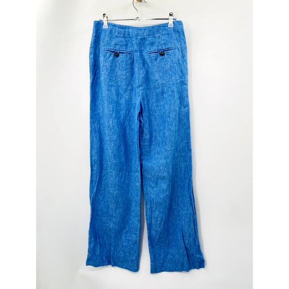 Boden Linen Blue Trousers Long - Picture 6 of 6